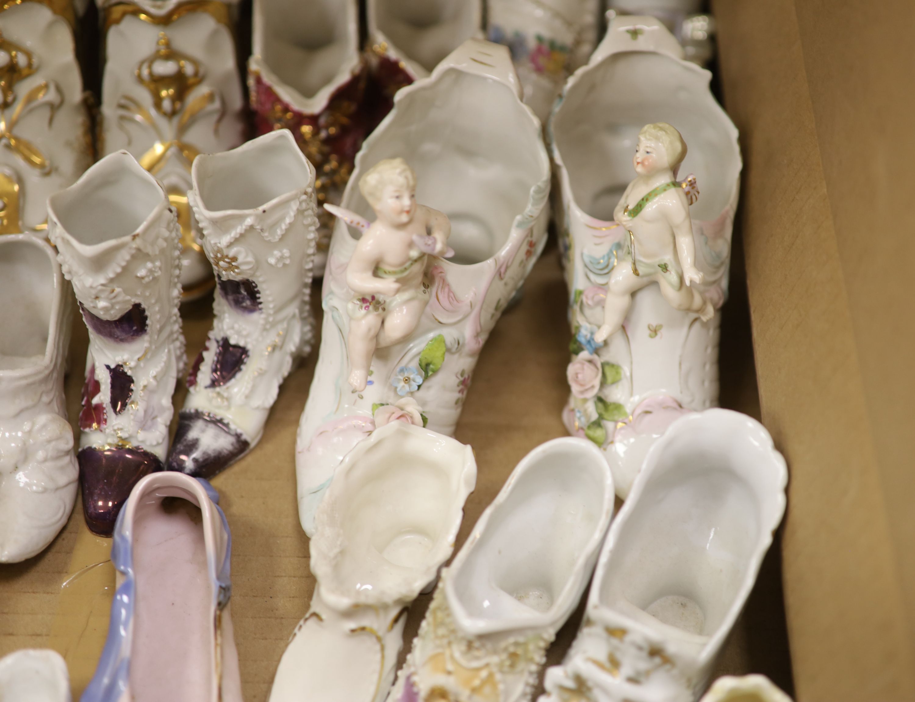 A collection of ceramic shoes